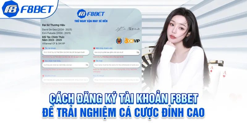 Điền thông tin cá nhân để hoàn tất đăng ký f8bet